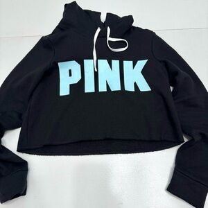 Victoria’s Secret pink black cropped hoodie size XS